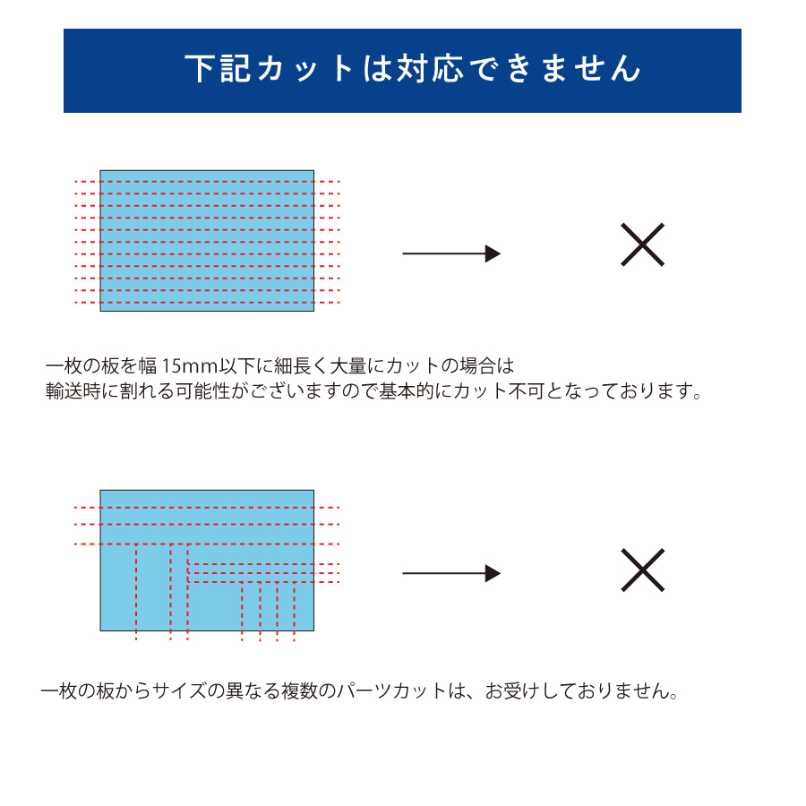 対応できないカットについて